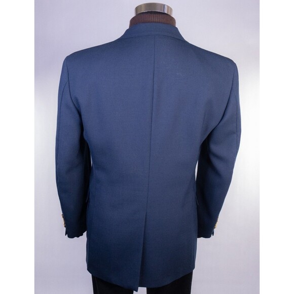 Stanley Blacker Blazer Mens Navy Blue Gold Button Suit Jacket Coat Size 40 R - Picture 8 of 14